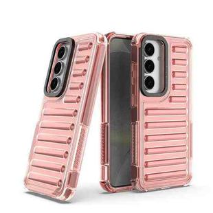 For Samsung Galaxy S25 5G High Transparency TPU Hybrid PC Airbag Phone Case(Peach Red)