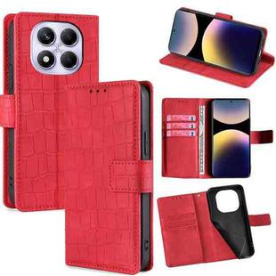 For Redmi Note 14 Pro 4G Skin Feel Crocodile Magnetic Clasp Leather Phone Case(Red)
