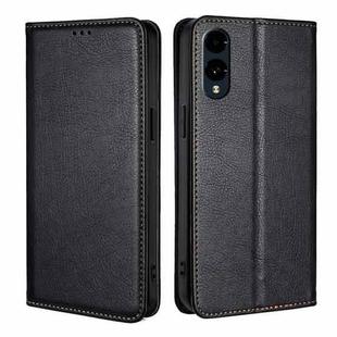 For Fujitsu Arrows We2 Gloss Oil Solid Color Magnetic Leather Phone Case(Black)