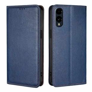 For Fujitsu Arrows We2 Gloss Oil Solid Color Magnetic Leather Phone Case(Blue)