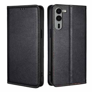 For Fujitsu Arrows We2 Plus Gloss Oil Solid Color Magnetic Leather Phone Case(Black)