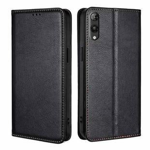 For Rakuten Hand 5G Gloss Oil Solid Color Magnetic Leather Phone Case(Black)