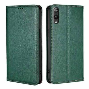 For Rakuten Hand 5G Gloss Oil Solid Color Magnetic Leather Phone Case(Green)