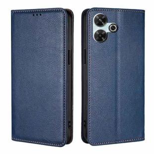 For Redmi 13 4G Gloss Oil Solid Color Magnetic Leather Phone Case(Blue)