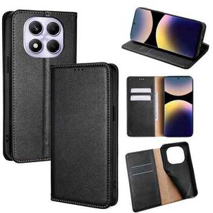 For Redmi Note 14 Pro 4G Gloss Oil Solid Color Magnetic Leather Phone Case(Black)