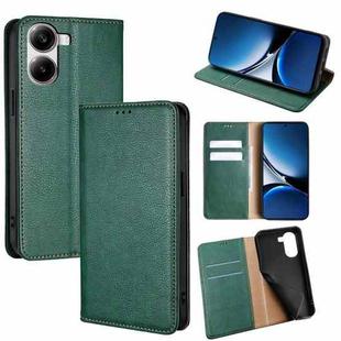 For Redmi Turbo 4 Gloss Oil Solid Color Magnetic Leather Phone Case(Green)