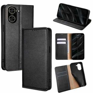 For Redmi A5 4G 171.7mm Gloss Oil Solid Color Magnetic Leather Phone Case(Black)