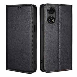 For ZTE Anshin Family Gloss Oil Solid Color Magnetic Leather Phone Case(Black)