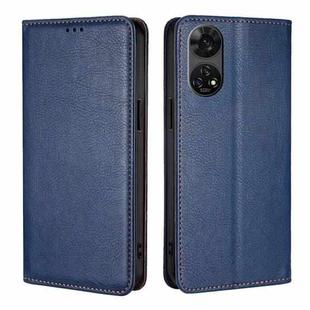 For ZTE Anshin Family Gloss Oil Solid Color Magnetic Leather Phone Case(Blue)