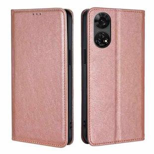 For ZTE Anshin Family Gloss Oil Solid Color Magnetic Leather Phone Case(Rose Gold)