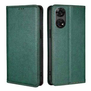 For ZTE Anshin Family Gloss Oil Solid Color Magnetic Leather Phone Case(Green)