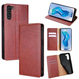 For ZTE nubia S 5G A403ZT Gloss Oil Solid Color Magnetic Leather Phone Case(Brown)