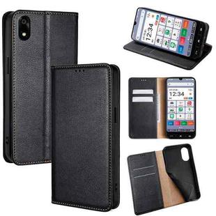 For ZTE Kantan Sumaho 4 A402ZT Gloss Oil Solid Color Magnetic Leather Phone Case(Black)