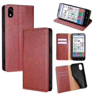For ZTE Kantan Sumaho 4 A402ZT Gloss Oil Solid Color Magnetic Leather Phone Case(Brown)