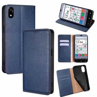 For ZTE Kantan Sumaho 4 A402ZT Gloss Oil Solid Color Magnetic Leather Phone Case(Blue)