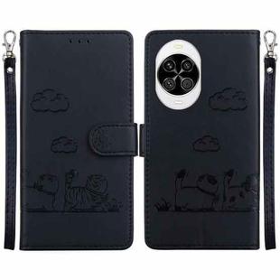 For Huawei nova 14 Cute Cats RFID Leather Phone Case(Black)