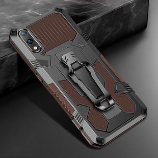 For Samsung Galaxy A01 (US Version) Armor Warrior Shockproof PC + TPU Protective Case(Coffee)