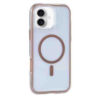 For iPhone 16 Plus Vacuum Airbag Y2 Series Transparent MagSafe Magnetic Phone Case(Bronze)