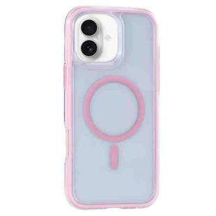 For iPhone 16 Plus Vacuum Airbag Y2 Series Transparent MagSafe Magnetic Phone Case(Pink)