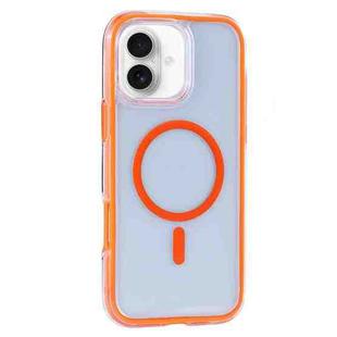 For iPhone 16 Vacuum Airbag Y2 Series Transparent MagSafe Magnetic Phone Case(Orange)