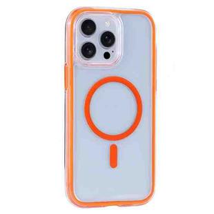 For iPhone 15 Pro Max Vacuum Airbag Y2 Series Transparent MagSafe Magnetic Phone Case(Orange)