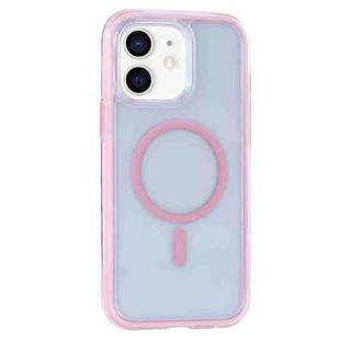 For iPhone 12 / 12 Pro Vacuum Airbag Y2 Series Transparent MagSafe Magnetic Phone Case(Pink)