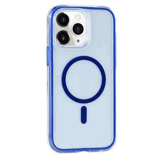For iPhone 11 Pro Max Vacuum Airbag Y2 Series Transparent MagSafe Magnetic Phone Case(Navy Blue)