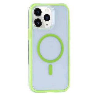 For iPhone 11 Pro Max Vacuum Airbag Y2 Series Transparent MagSafe Magnetic Phone Case(Fluorescent Green)