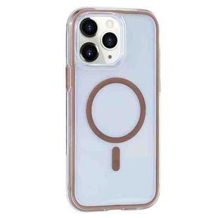 For iPhone 11 Pro Max Vacuum Airbag Y2 Series Transparent MagSafe Magnetic Phone Case(Bronze)