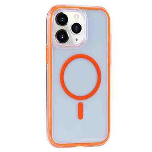 For iPhone 11 Pro Max Vacuum Airbag Y2 Series Transparent MagSafe Magnetic Phone Case(Orange)