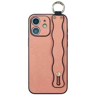 For iPhone 12 Wavy Wristband Bracket TPU Phone Case(Pink)