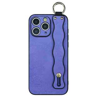 For iPhone 11 Pro Max Wavy Wristband Bracket TPU Phone Case(Purple)