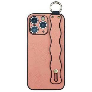 For iPhone 11 Pro Max Wavy Wristband Bracket TPU Phone Case(Pink)