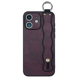 For iPhone 11 Wavy Wristband Bracket TPU Phone Case(Wine Red)