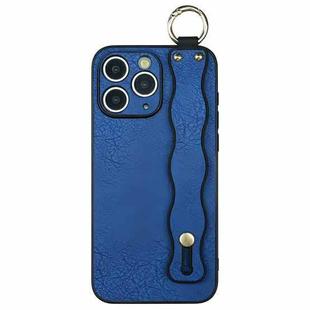 For iPhone 11 Pro Wavy Wristband Bracket TPU Phone Case(Blue)