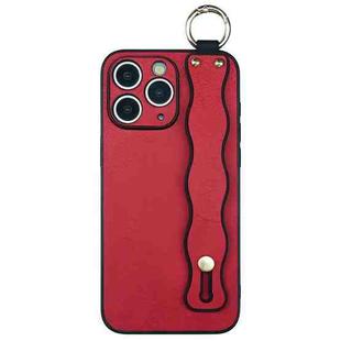 For iPhone 11 Pro Wavy Wristband Bracket TPU Phone Case(Red)
