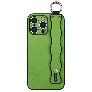 For iPhone 16 Pro Wavy Wristband Bracket TPU Phone Case(Green)