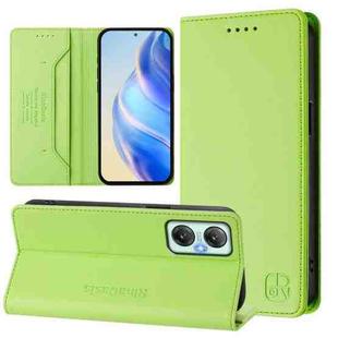 For Infinix Hot 20 5G RC01 Dual-Folded Magnetic Suction RFID Leather Phone Case(Grass Green)