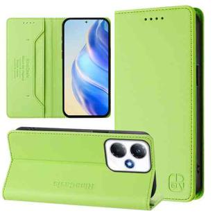 For Infinix Hot 30 Play 4G / NFC 4G RC01 Dual-Folded Magnetic Suction RFID Leather Phone Case(Grass Green)