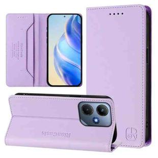 For Infinix Hot 30i / X669 RC01 Dual-Folded Magnetic Suction RFID Leather Phone Case(Light Purple)