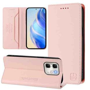 For Infinix Hot 50i 5G / Smart 9 4G RC01 Dual-Folded Magnetic Suction RFID Leather Phone Case(Pink)