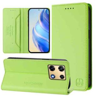 For Infinix Note 30 Pro 4G RC01 Dual-Folded Magnetic Suction RFID Leather Phone Case(Grass Green)