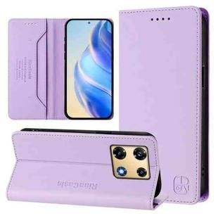 For Infinix Note 30 Pro 4G RC01 Dual-Folded Magnetic Suction RFID Leather Phone Case(Light Purple)