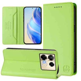 For Infinix Note 40 Pro 4G / 5G RC01 Dual-Folded Magnetic Suction RFID Leather Phone Case(Grass Green)