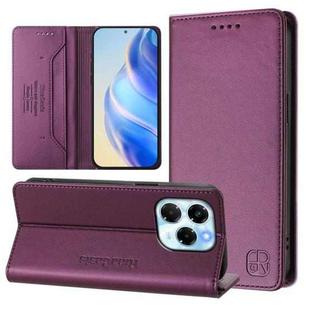 For Infinix Note 40X 5G RC01 Dual-Folded Magnetic Suction RFID Leather Phone Case(Violet)