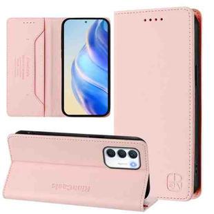 For Infinix Zero 5G 2023 RC01 Dual-Folded Magnetic Suction RFID Leather Phone Case(Pink)