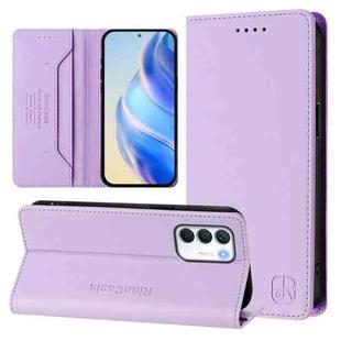 For Infinix Zero 5G 2023 RC01 Dual-Folded Magnetic Suction RFID Leather Phone Case(Light Purple)