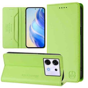 For Infinix Zero 30 5G RC01 Dual-Folded Magnetic Suction RFID Leather Phone Case(Grass Green)