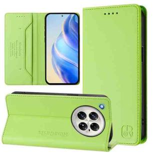 For Infinix Zero 40 4G / 5G RC01 Dual-Folded Magnetic Suction RFID Leather Phone Case(Grass Green)