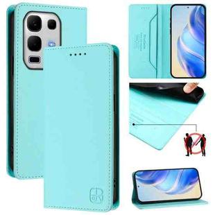 For Infinix Note 50s RC01 Dual-Folded Magnetic Suction RFID Leather Phone Case(Mint Green)